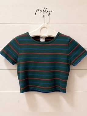 Polly Striped Cropped Tee – Size S/M